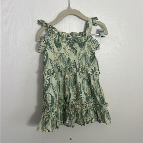 Floral Green Ruffle Dress - Picture 3 of 3